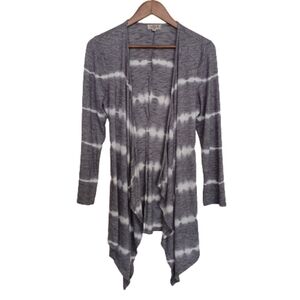 ONE WORLD Hacci Slub Knit Long Sleeve Open Cascade Cardigan Layer Sweater Top
